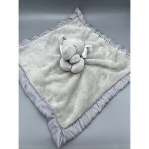 Carter's‎ Gray Elephant Plush Lovey Security Blanket Silky 14" Square Baby Toy